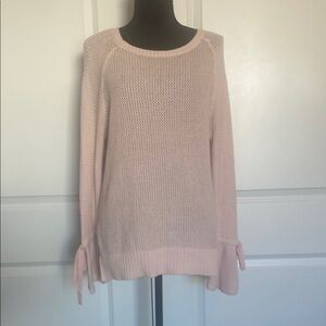 LOFT Pink Knit  Sweater with Bell‎ Sleeves